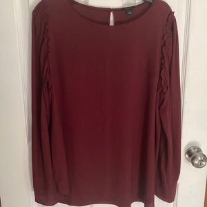 Ann Taylor Burgundy Blouse L